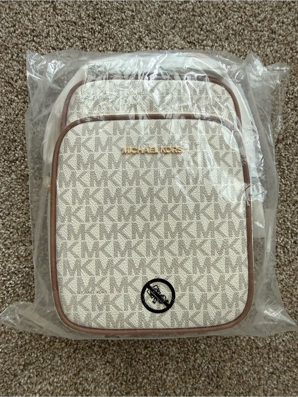 Michael Kors Vanilla Logo Jet Set Travel Crossbody